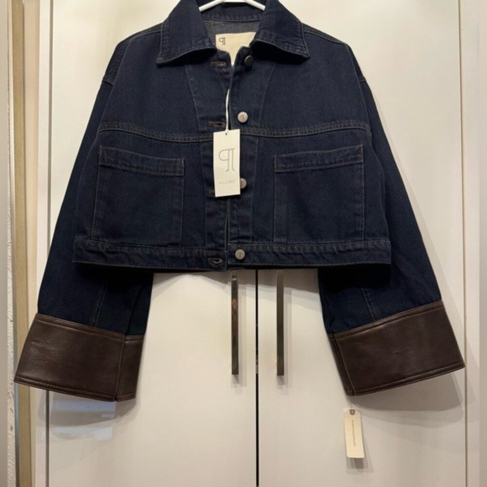 NWT Size M - Pilcro 100% Cotton Cuffed Crop Denim Jacket (NWT US$ 168) - Picture 16 of 16